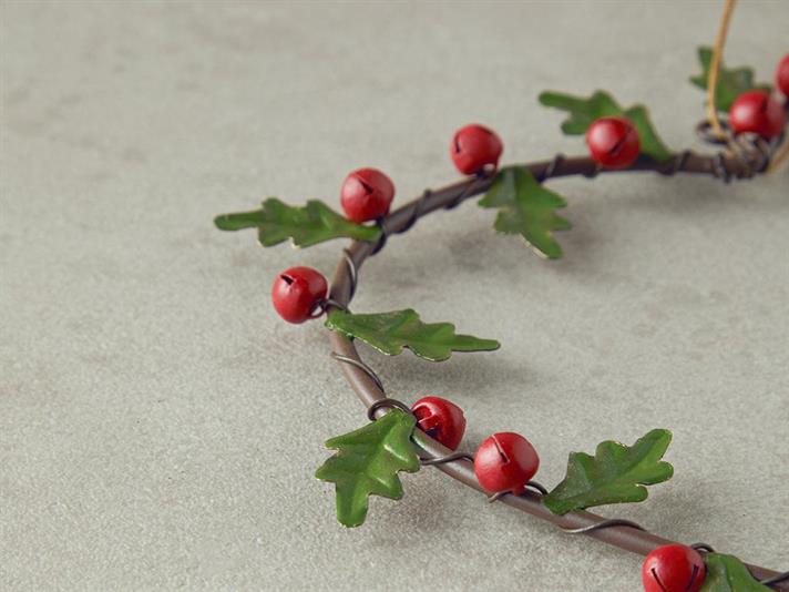 Decorațiune de agățat, Leaf and Berry, metal, 20x20 cm, roșu