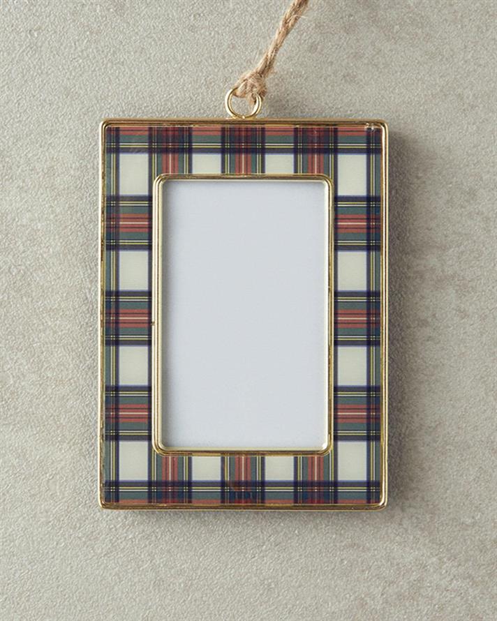 Decorațiune de agățat, Plaid, metal, 7,5x10 cm, verde