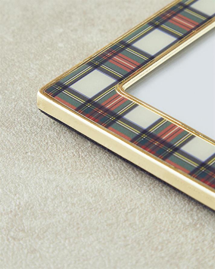Decorațiune de agățat, Plaid, metal, 7,5x10 cm, verde