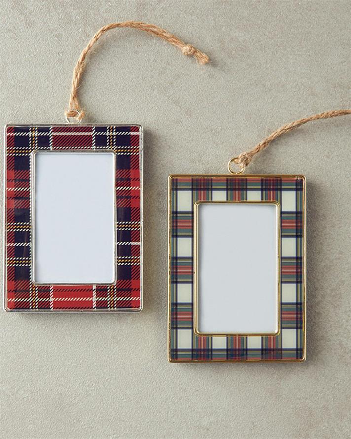 Decorațiune de agățat, Plaid, metal, 7,5x10 cm, verde