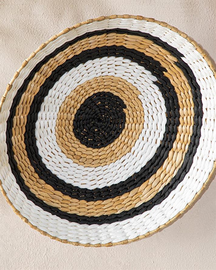 Decorațiune de perete, Liena, răchită, 40x7 cm, natural-negru