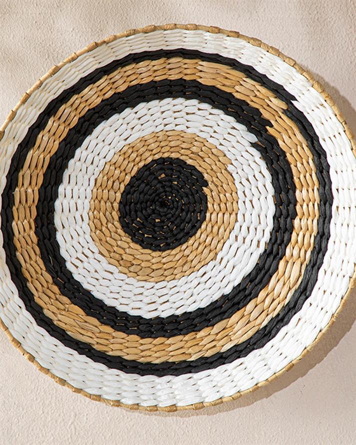 Decorațiune de perete, Liena, răchită, 40x7 cm, natural-negru