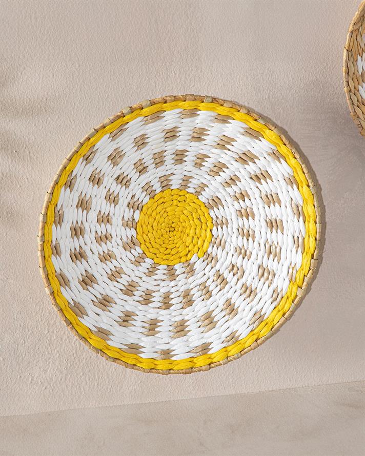 Decorațiune de perete, Stena, răchită, 30x5 cm, natural-galben