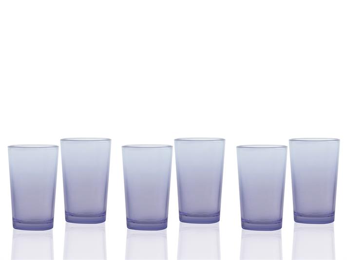 Degetto Glass 6 Set Served with Coffee Water Glass 100 ml Purple-Blue