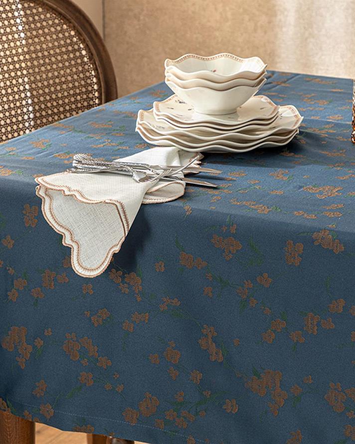 Delilah Polyestere Table Cloth 150x220 cm Dark Blue