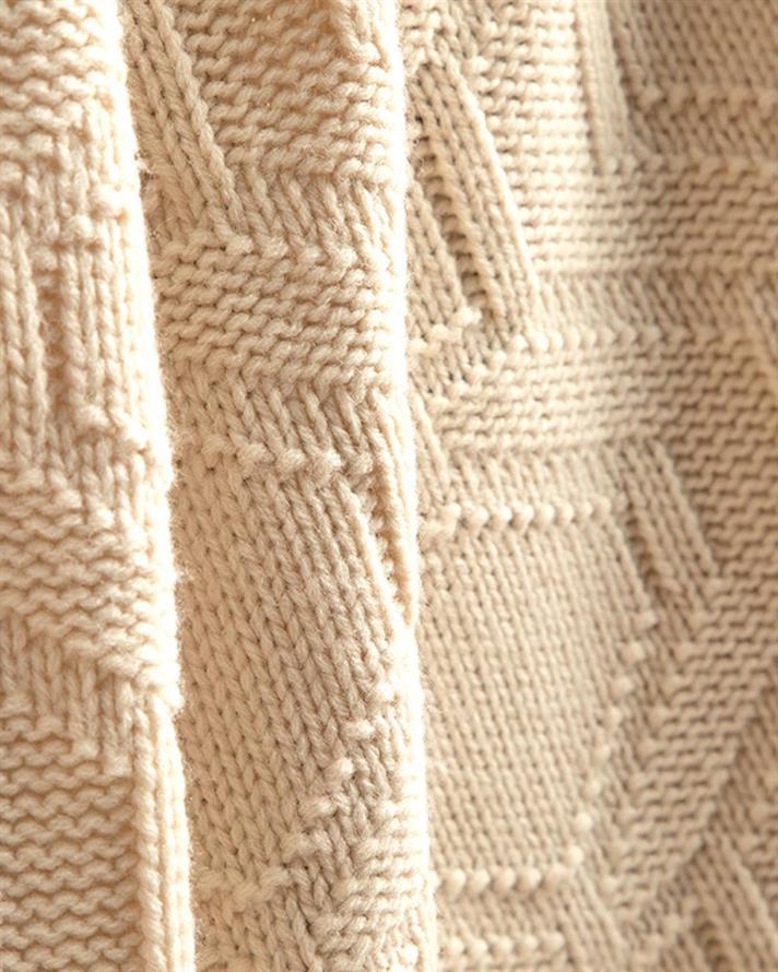 Delilah Tricot Jacquard Pătură Televizor 130x170 cm Crem.