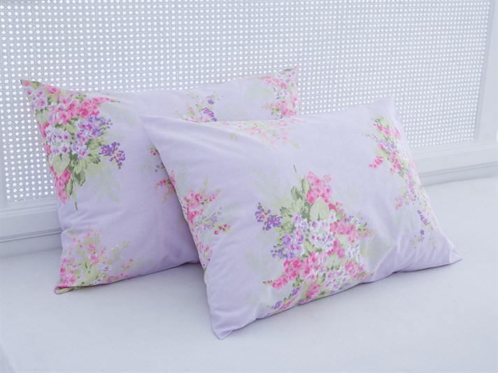 Delphinium Cu Bumbac Cu 2 Piese Față De Pernă 50x70 cm Lila