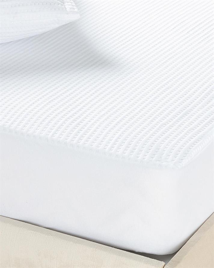 Deluxe 3D Waterproof Pentru O Persoana Mușama De Pat 120X200 + 30 Cm Alb