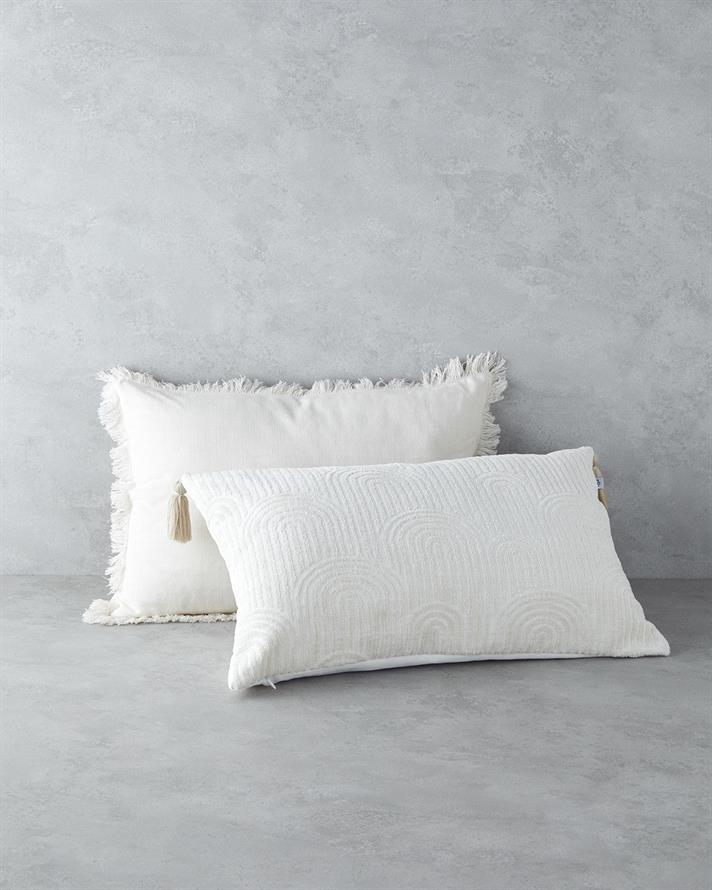 Deluxe Jacquard Pernuță Decorativă 35x55 cm Ecru