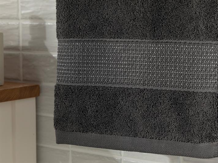 Deluxe Prosop De Față Twist Scăzut, Bumbac, 50*70 Cm, Gri Închis