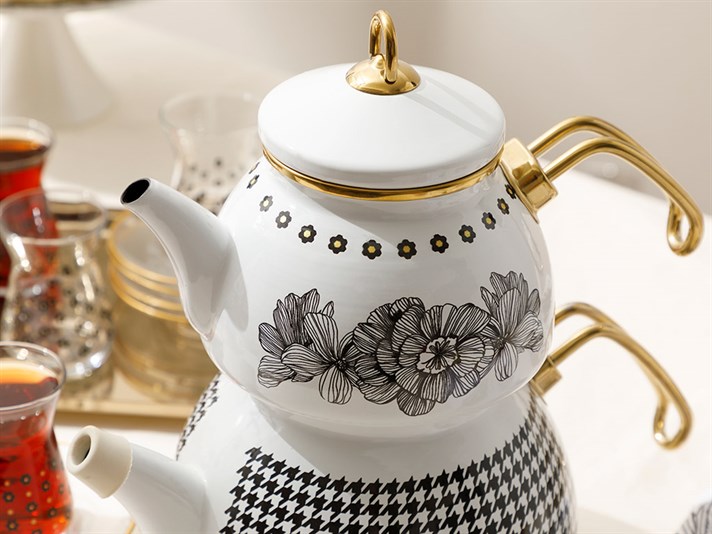 Denby Pied de poule Enamel Tea Pot 2,5 L Black