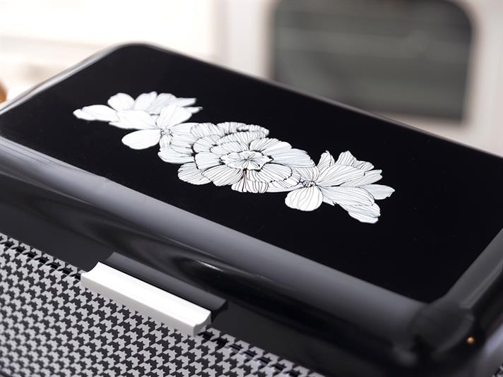 Denby Pied de poule Metal Rectangular Bread Box 20,9x36,5x16,3 cm Black - White