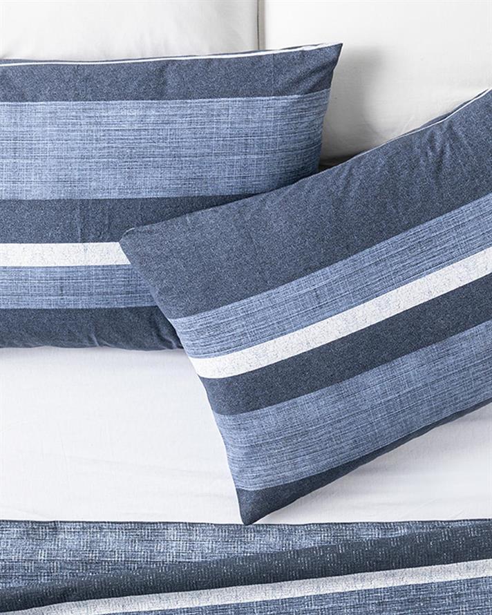 Denim Stripe Cu Bumbac Cu 2 Piese Față De Pernă 50x70 cm Bleumarin