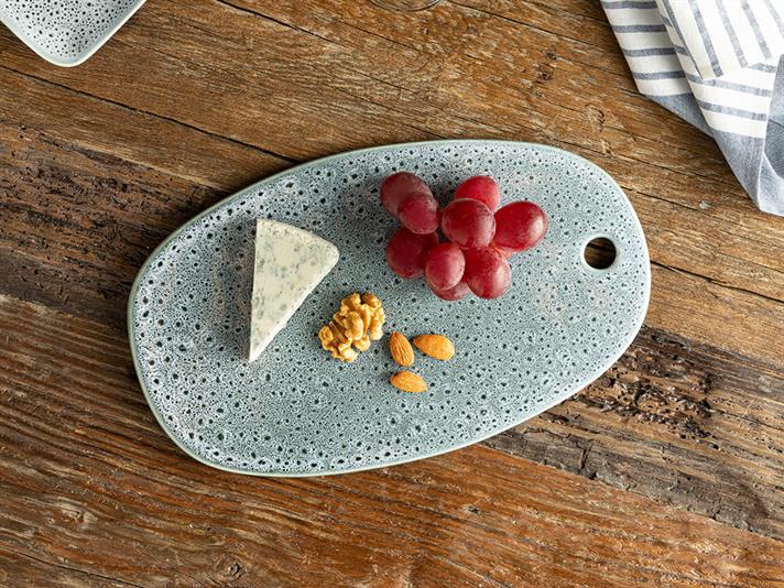 Platou servire, Denita, porțelan, 32x20 cm, albastru indigo