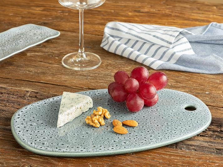 Platou servire, Denita, porțelan, 32x20 cm, albastru indigo