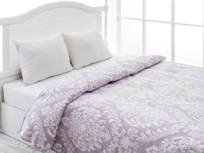 Derulați damask În Relief Double Pătură 200x220 cm Lila