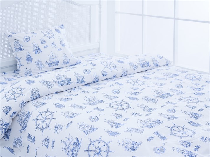 descoperire Cu Bumbac Single Lenjerie De Pat 160x220 cm Bleumarin