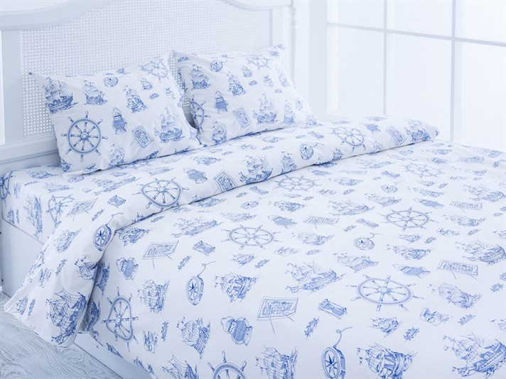 descoperire Cu Bumbac Double Lenjerie De Pat 200x220 cm Bleumarin