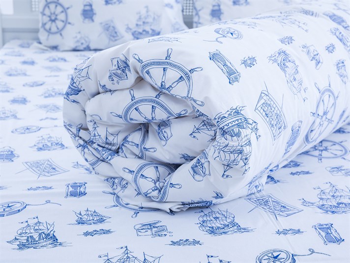 descoperire Cu Bumbac Double Lenjerie De Pat 200x220 cm Bleumarin