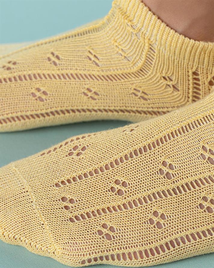 Pretty Cotton Women Ankle Socks 36-40 Yellow