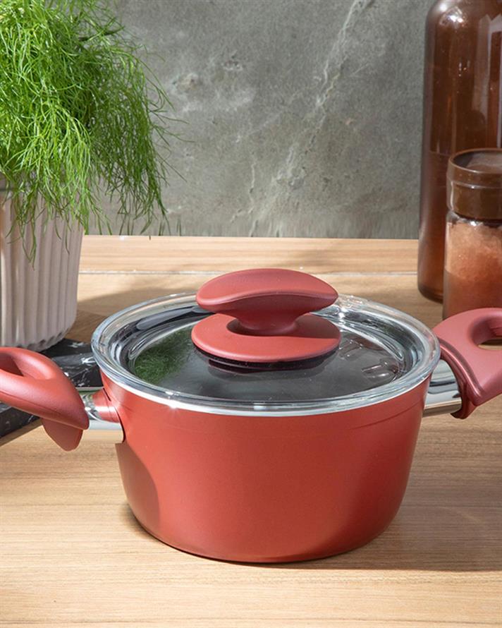 Pretty Granite Capped Mini Cookware 14 cm Claret Red