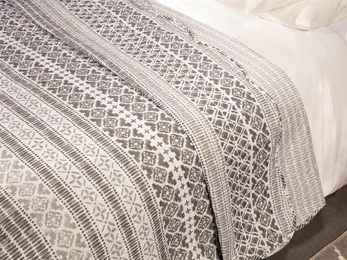 Diamant etnic Pentru o persoana  CUVERTURĂ DE PAT MU 160x220 cm Сиво