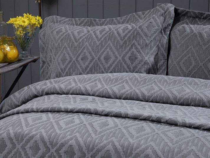 Diamond Chic  Stonewash Persoană dublă  SET CUVERTURĂ DE PAT 240x250 cm Anthracite