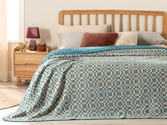 Diamond Vitrail Cu Bumbac Double Pătură 200x220 cm Verde Petrol