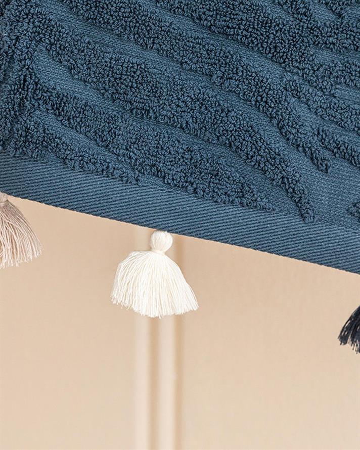 Diana Cottony With Jacquard Face Towel 50x70 cm Dark Blue