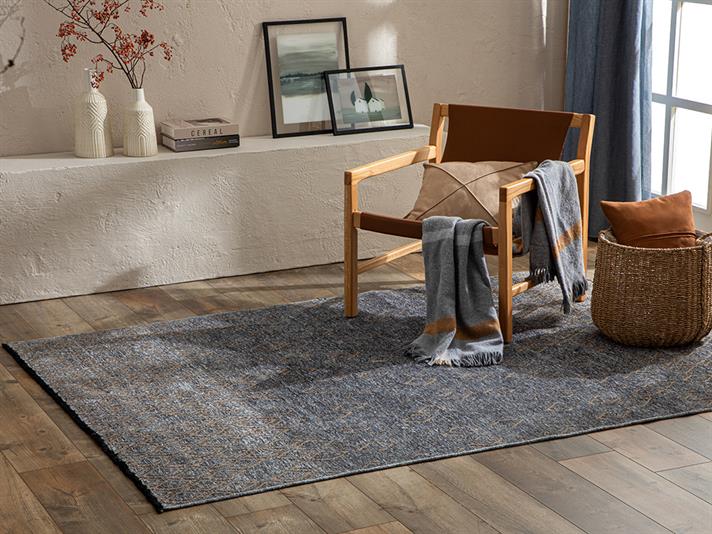 Diaz Covor, Chenille-İută, 80*300 Cm, Albastru İnchis