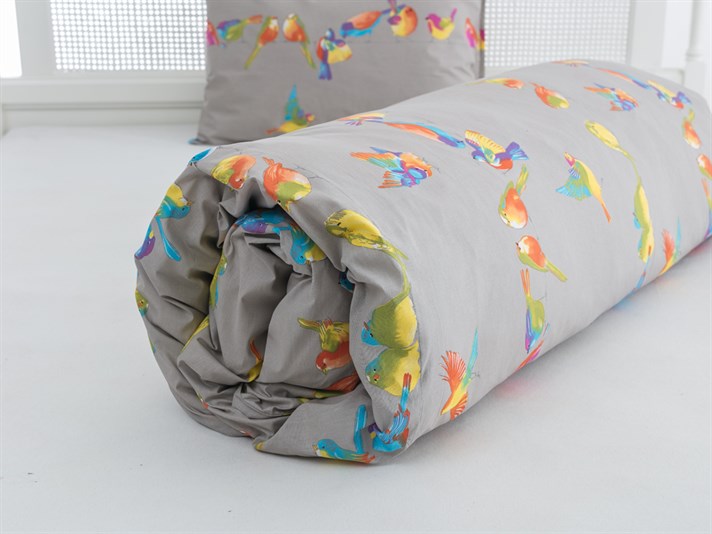 Discuție de pasăre Cu Bumbac Single Lenjerie De Pat 160x220 cm Bej