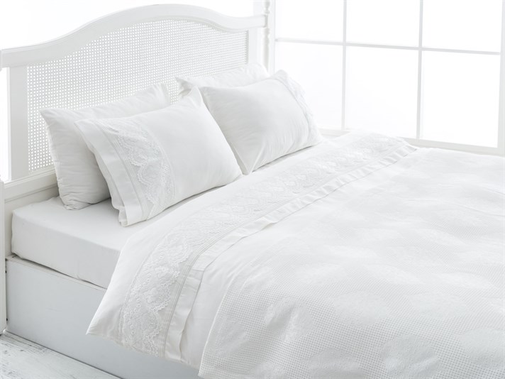 Dolce Vita Bumbac Satinat Double Set Lenjerie De Pat 200x220 cm Ecru