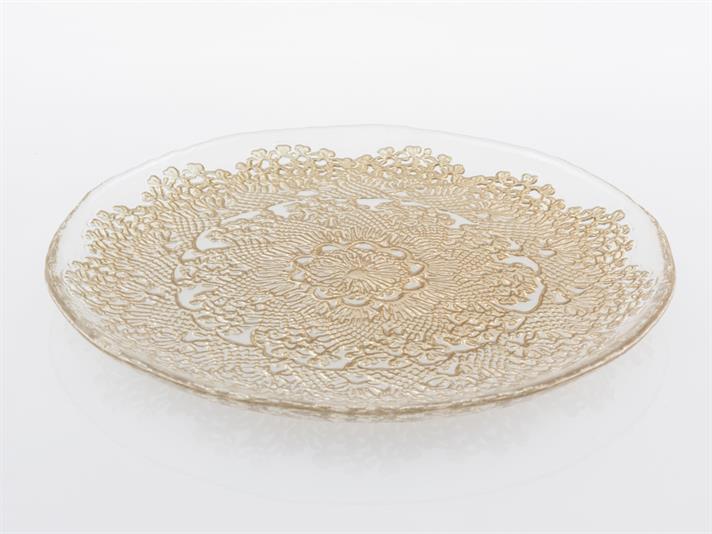 Doly Glass Service Plate 21 cm Gold