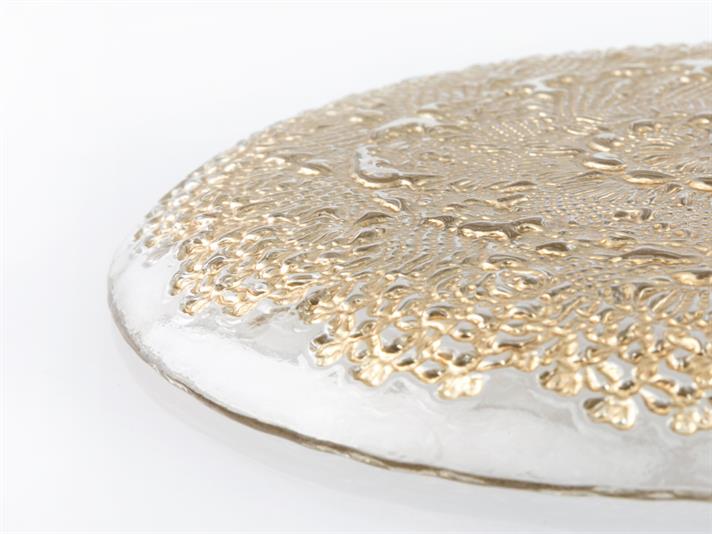 Doly Glass Service Plate 21 cm Gold