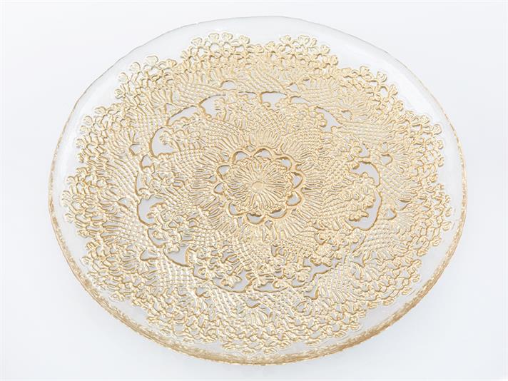 Doly Glass Service Plate 21 cm Gold