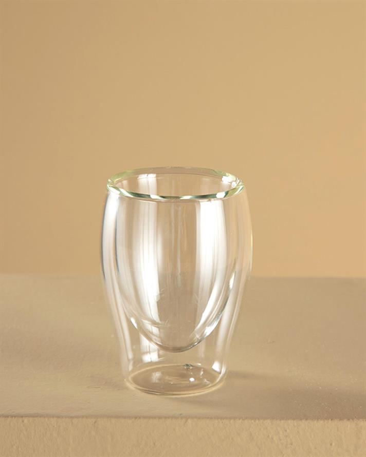 Doppia Borosilkat Glass Perete Dublu Cupă 80 Ml Transparent