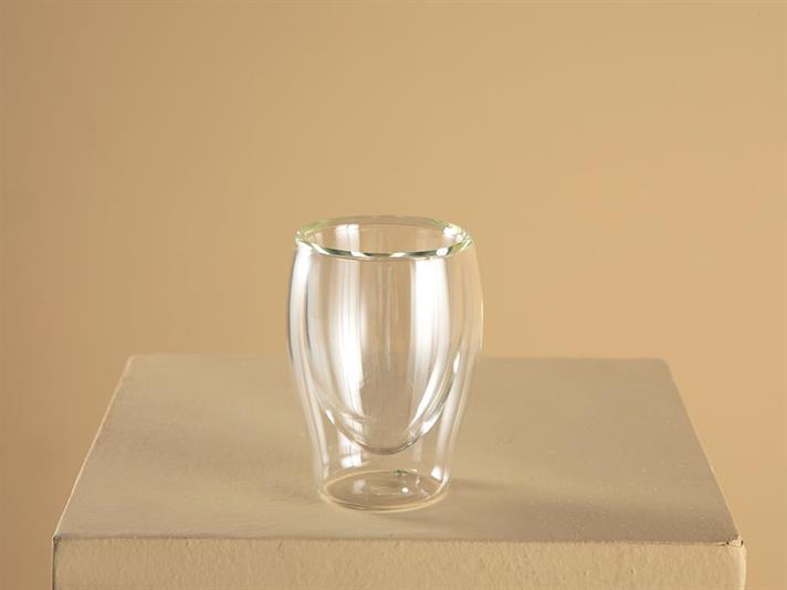 Doppia Borosilkat Glass Perete Dublu Cupă 80 Ml Transparent