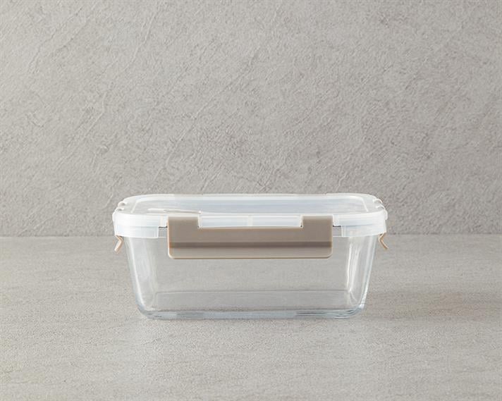Doria Glass Storage Box 1450 ml Dark Beige
