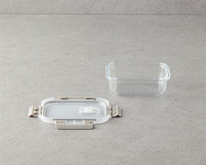 Doria Glass Storage Box 400 ml Dark Beige