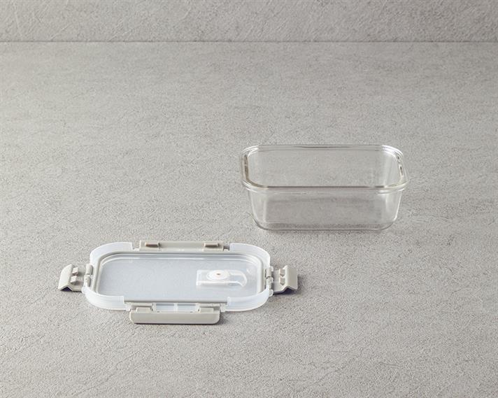 Doria Glass Storage Box 550 ml Dark Beige