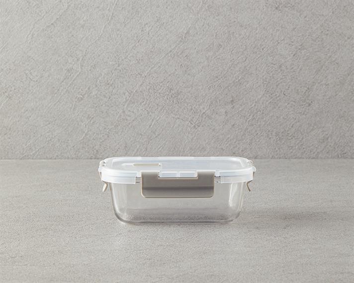 Doria Glass Storage Box 550 ml Dark Beige