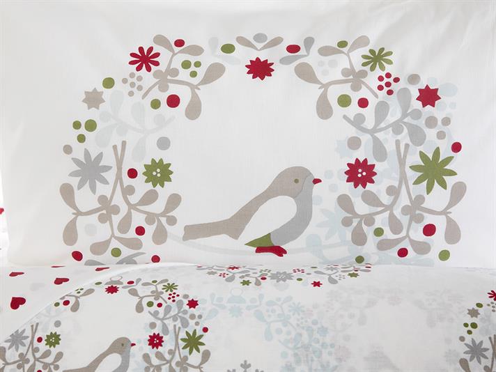 Dorințe de păsări Bumbac Single Set Lenjerie De Pat 160x220 cm Roșu