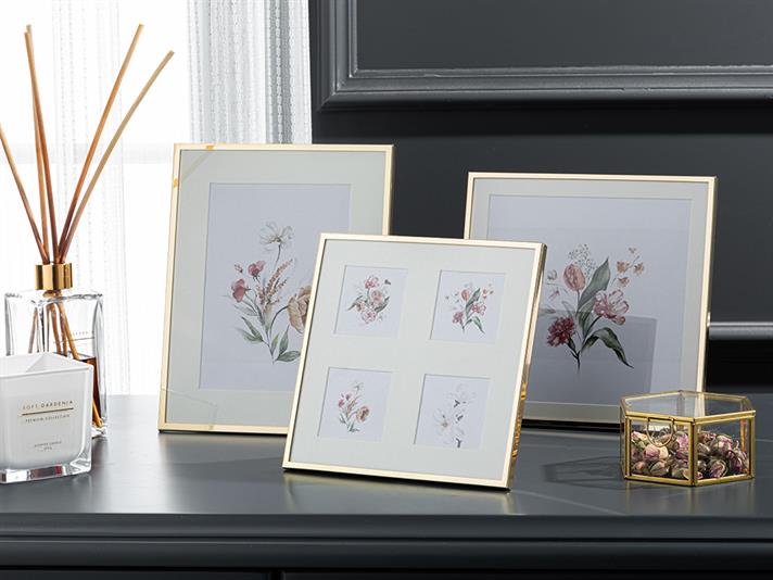 Rama foto, Dorothy, metal, 18x18 cm, auriu