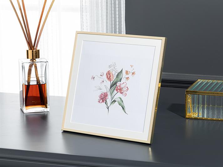 Rama foto, Dorothy, metal, 18x18 cm, auriu