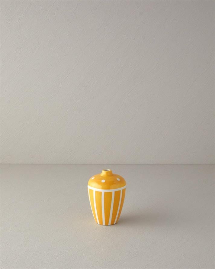 Dotă cu dungi Dolomită Vază 10x10x14.3 cm Portocaliu