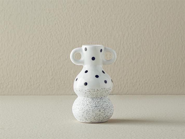 Vază, Dotsy, ceramică, 7,3x6,8x12,2 cm, alb