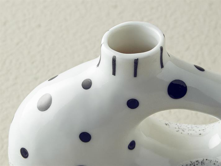 Vază, Dotsy, ceramică, 13x7,5x12,5 cm, alb