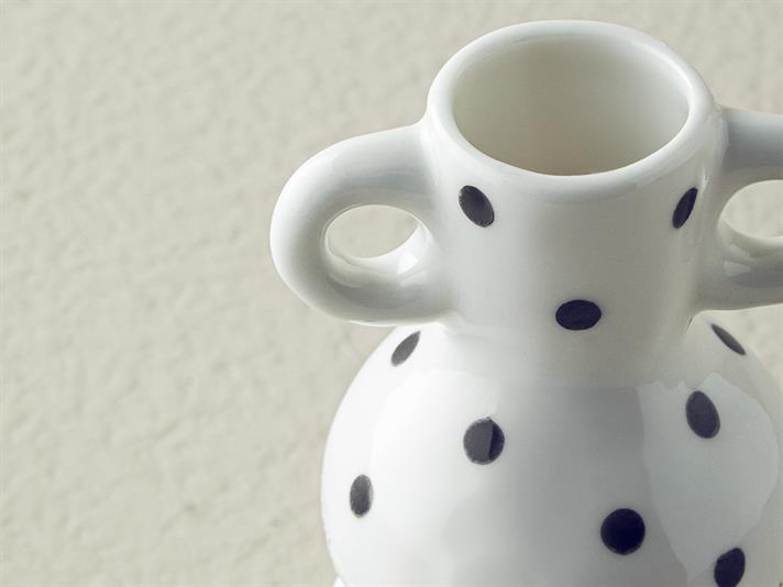 Vază, Dotsy, ceramică, 7,3x6,8x12,2 cm, alb