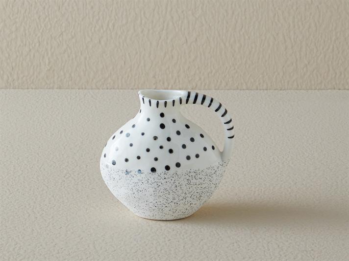 Dotsy Stoneware Vase White