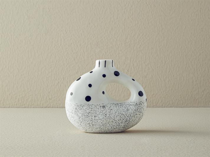 Vază, Dotsy, ceramică, 13x7,5x12,5 cm, alb